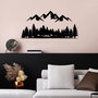 Wallity Nature And Mountain - 5 Escultura de Pared de Metal Negra